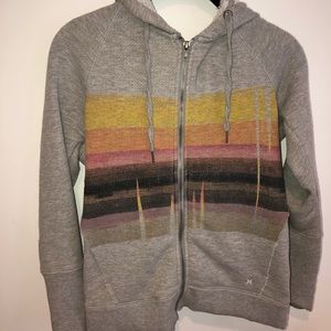 Hurley Grey Zip Up with Angled Back
